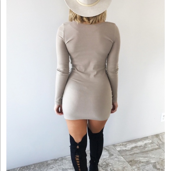 NWT Tan form fitting dress - Picture 2 of 5